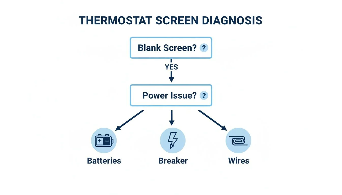 Thermostat screen diagnosis