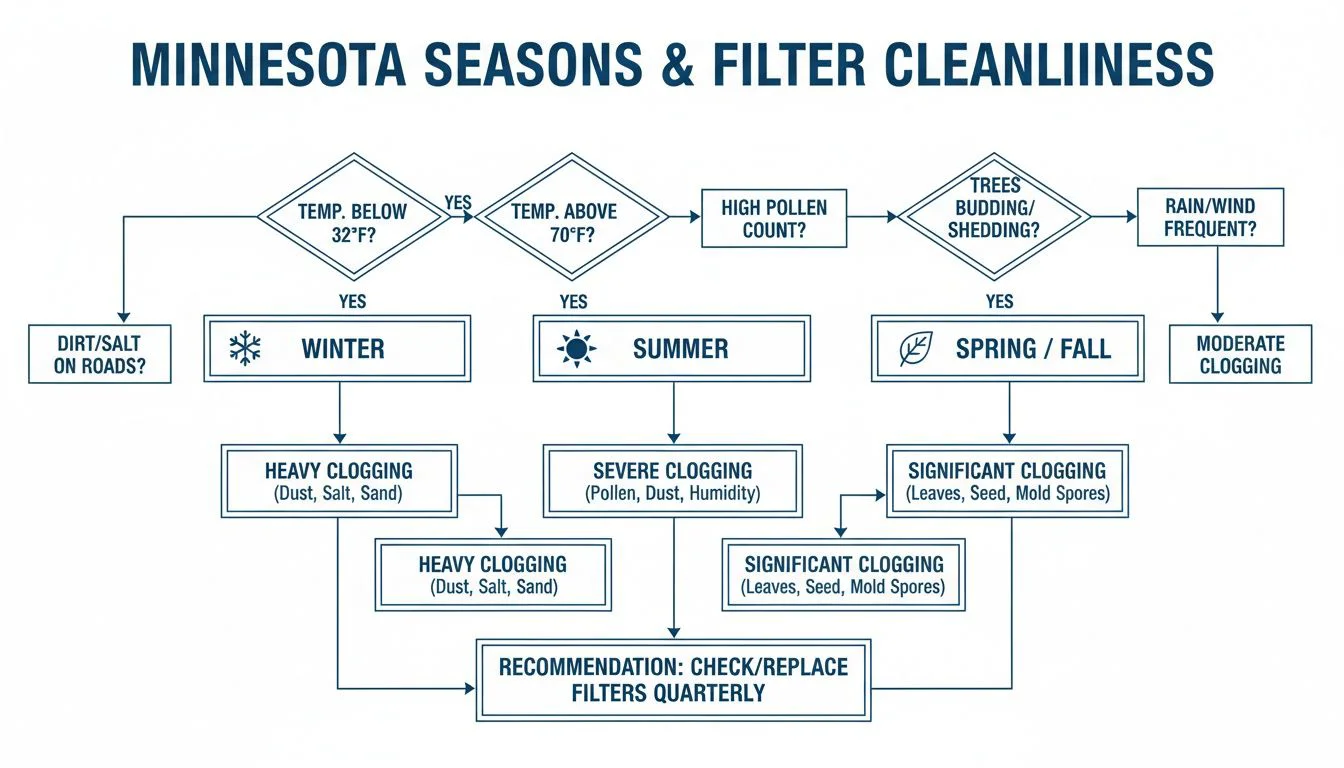 Minnesota seasons and filter cleanliness