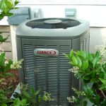 Lennox AC compressor installed outside of Foley, MN home.